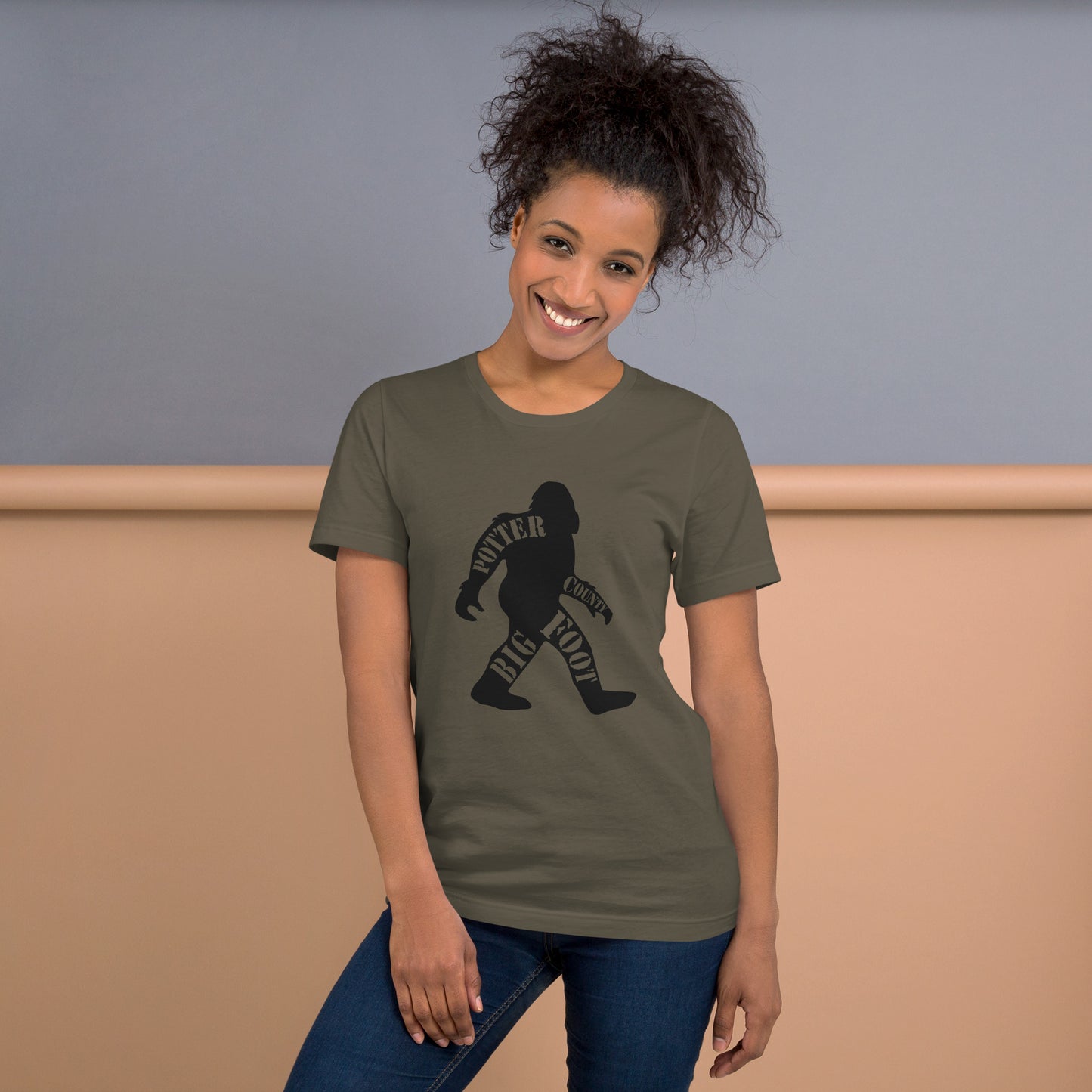 Potter County Big Foot, Potter County PA, Unisex t-shirt