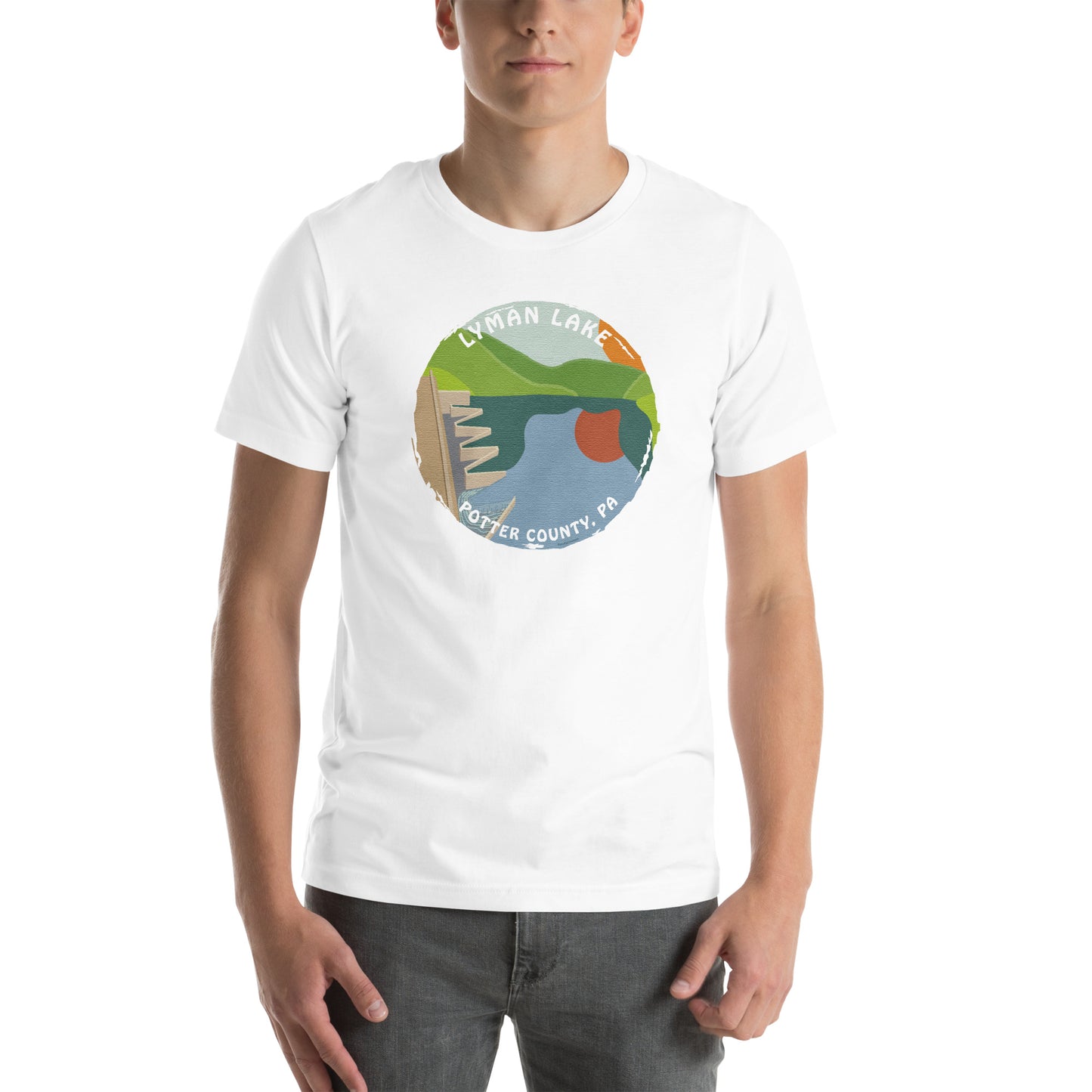 Lyman Lake, Potter County PA, Unisex t-shirt